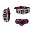 Adjustable Unisex Leather Wristband/Bracelet with Letters and Alloy Clasp